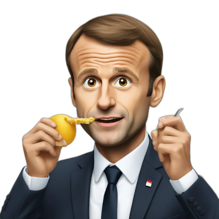 emmanuel macron qui mange emoji