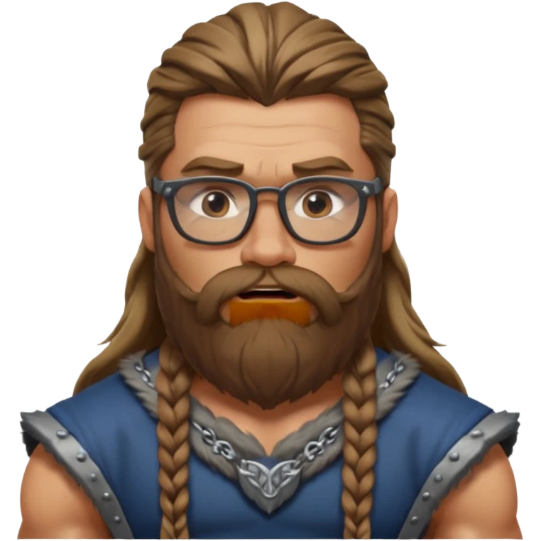 Glasses-Wearing wild viking büst emoji