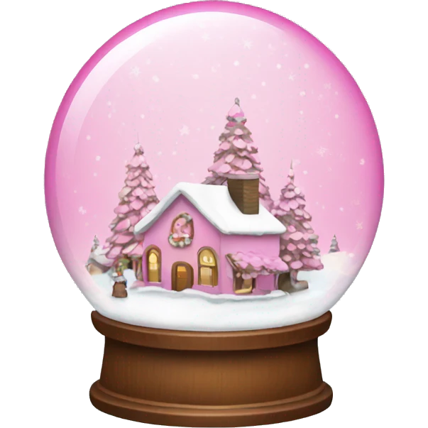 Pink Christmas snow globe emoji