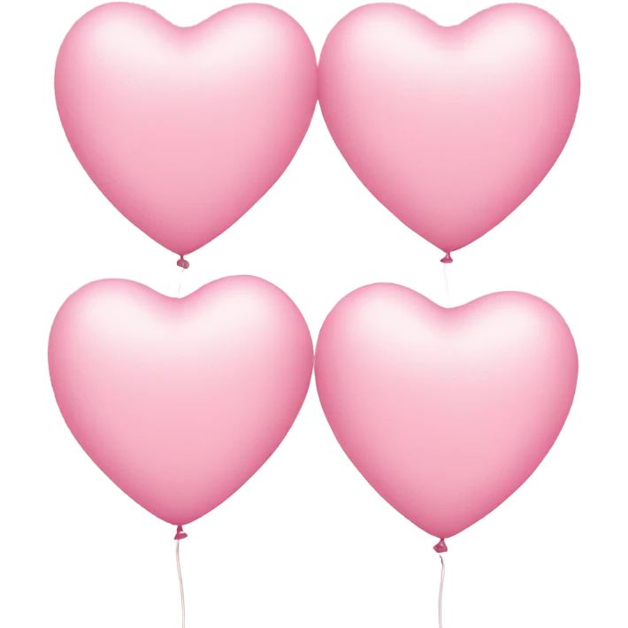 2 pastel pink heart balloons emoji