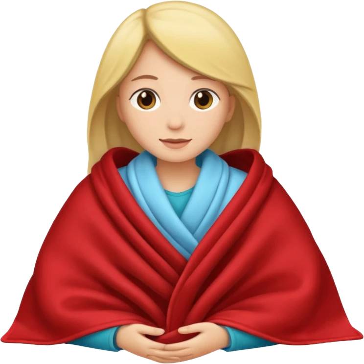 woman with blanket emoji