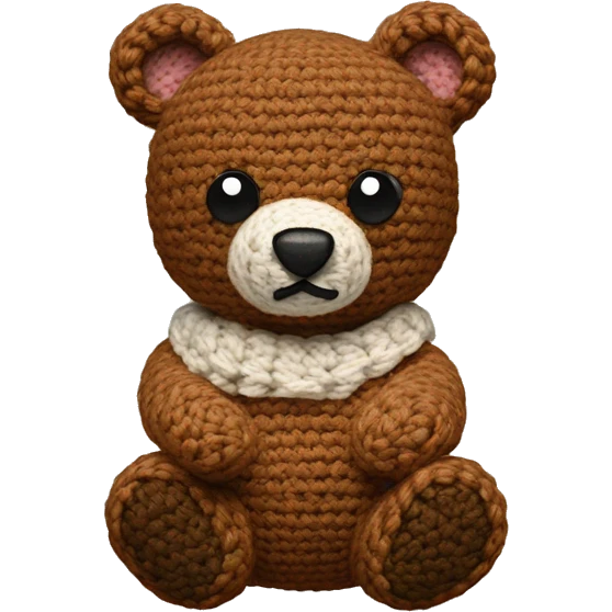 Crocheted bear emoji