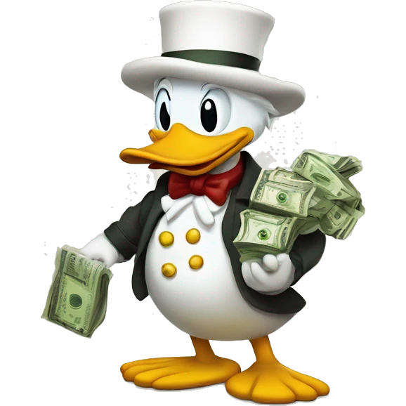 Scrooge McDuck  With a bag of money behind emoji