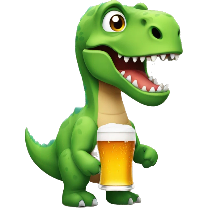 Dinosaur with beer  emoji