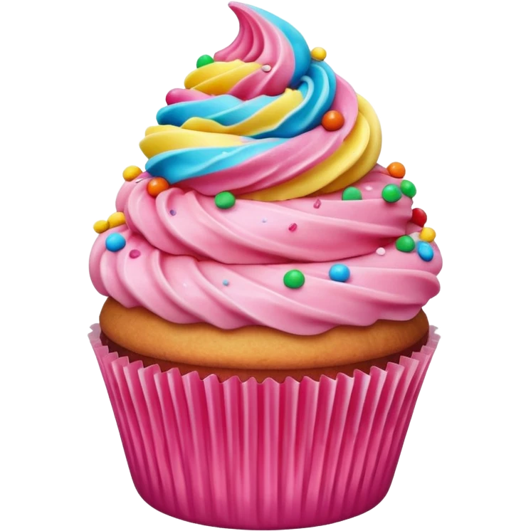Cupcake with pink icing emoji