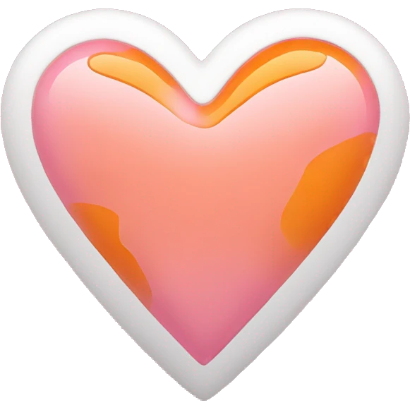 Pink orange and white heart emoji