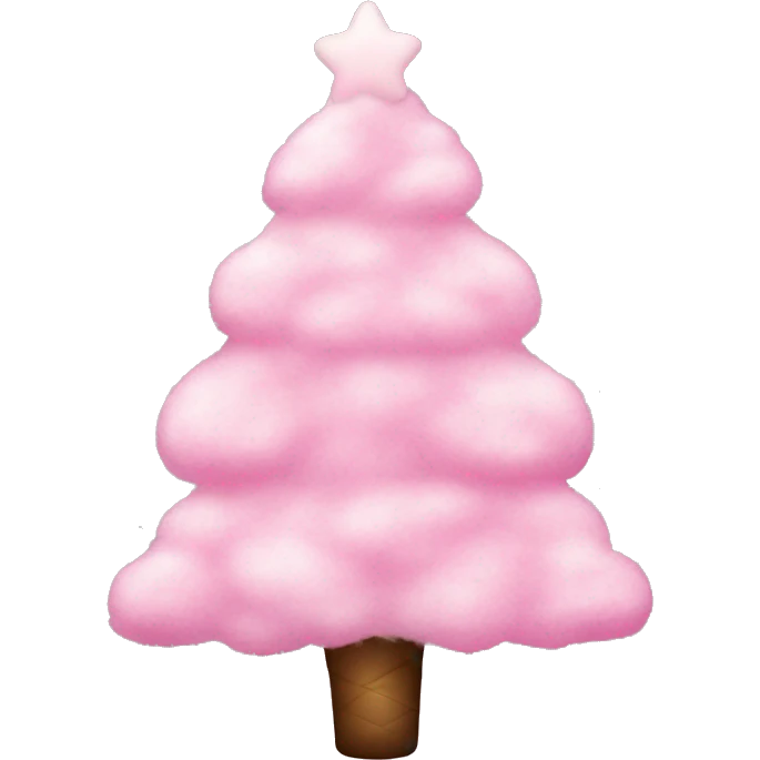 cotton candy christmas tree with lights emoji