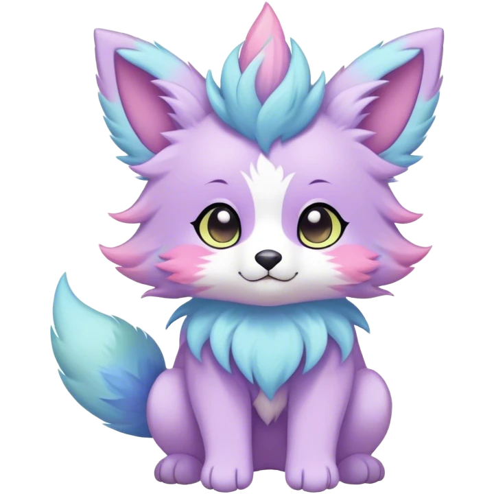 Kawaii pastel colorful ethereal anthro fursona Fakemon emoji