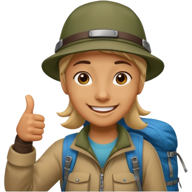 person with thumb up and hiking hat emoji