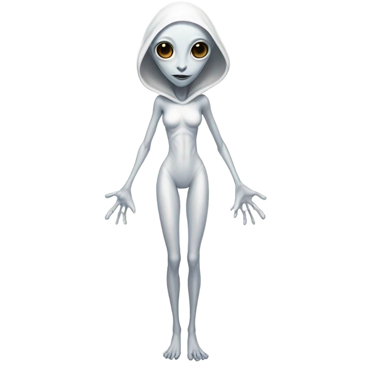 a white alien woman full body emoji