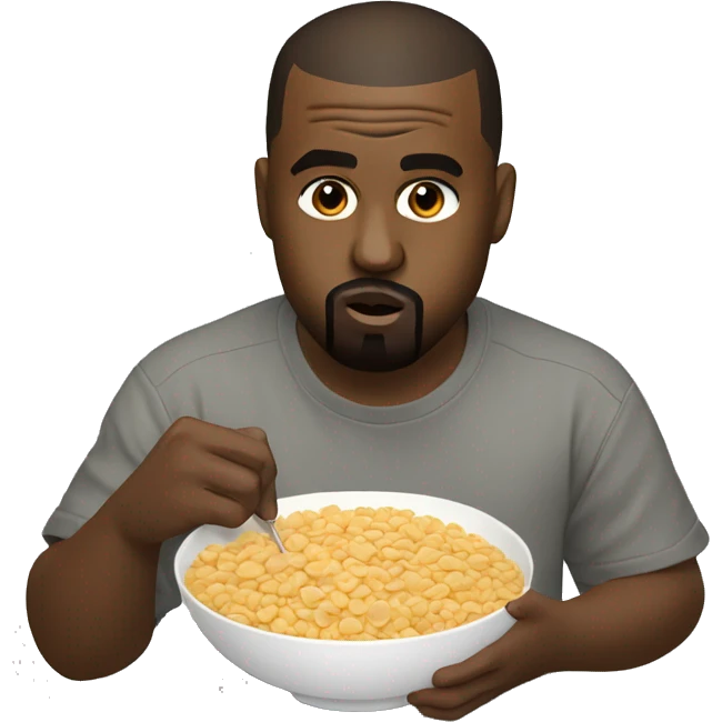 Kanye west eating cereal emoji