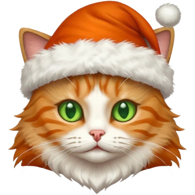 Un gato con gorro navideño emoji