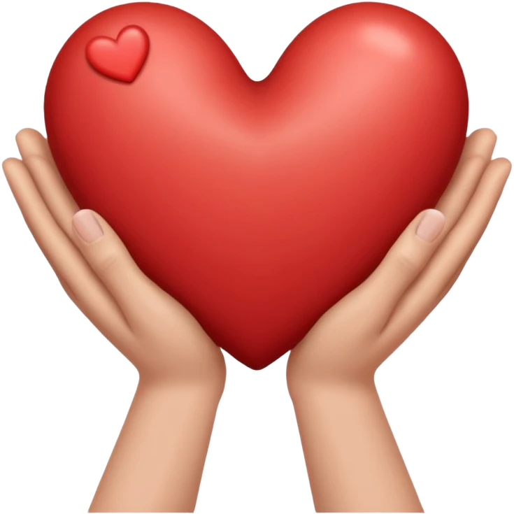Draw two hands holding a heart emoji