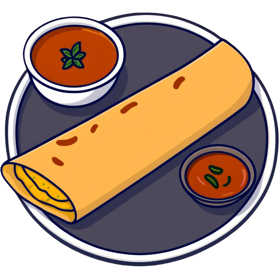 masala dosa with potato filling and chutney emoji