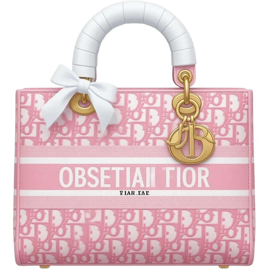 Pink Dior Oblique Embroidery and White Lace tote bag emoji