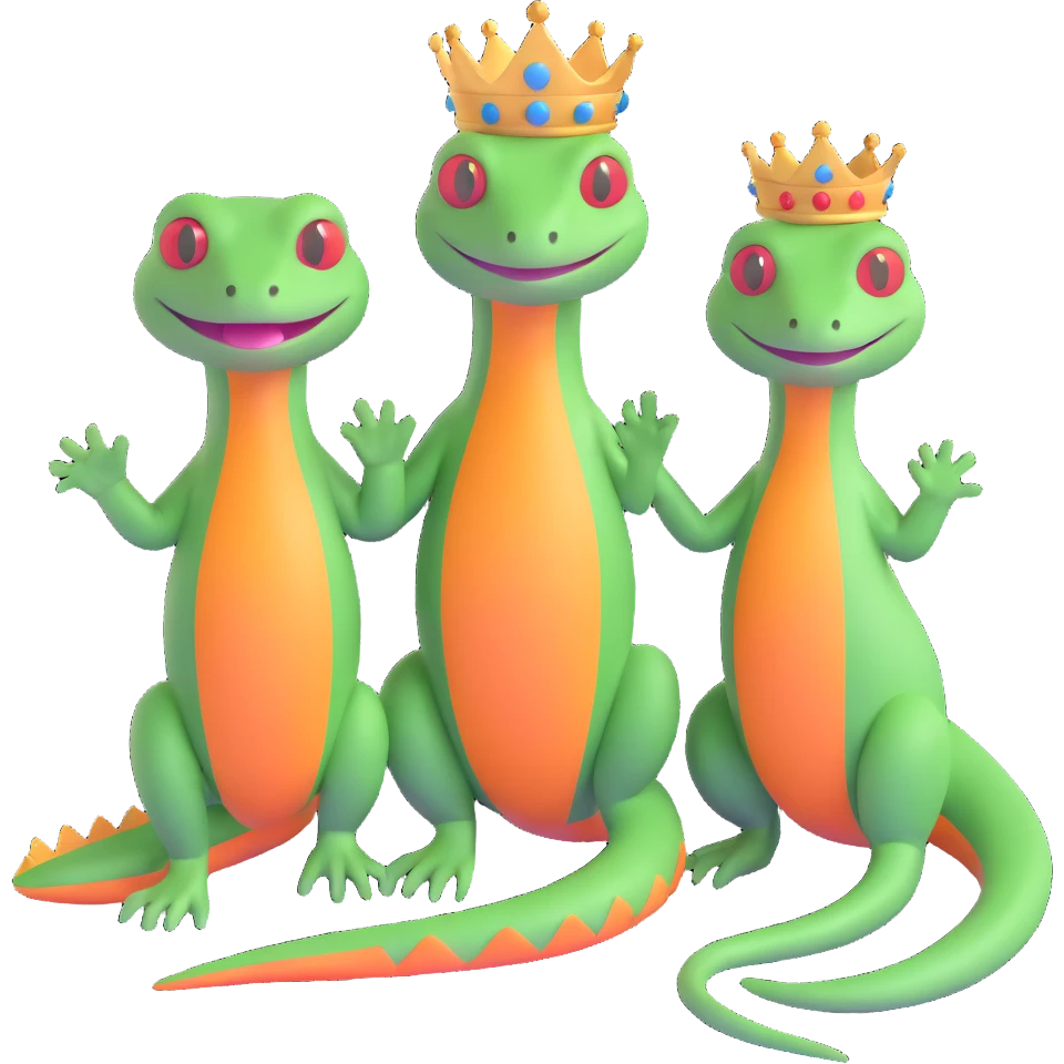 Lizard king and queen emoji