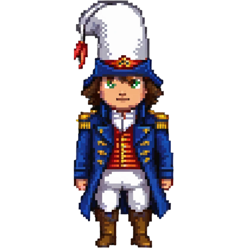 Napoleon Bonaparte with bicorn hat and hand in coat emoji