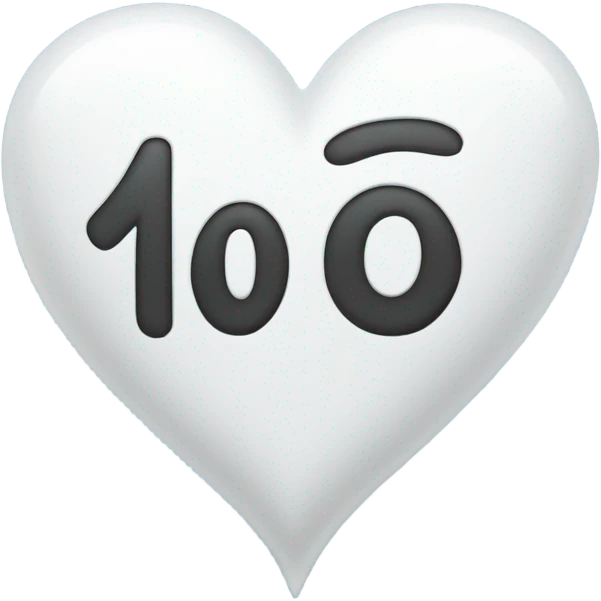 White and blue heart with 1000 written on it emoji