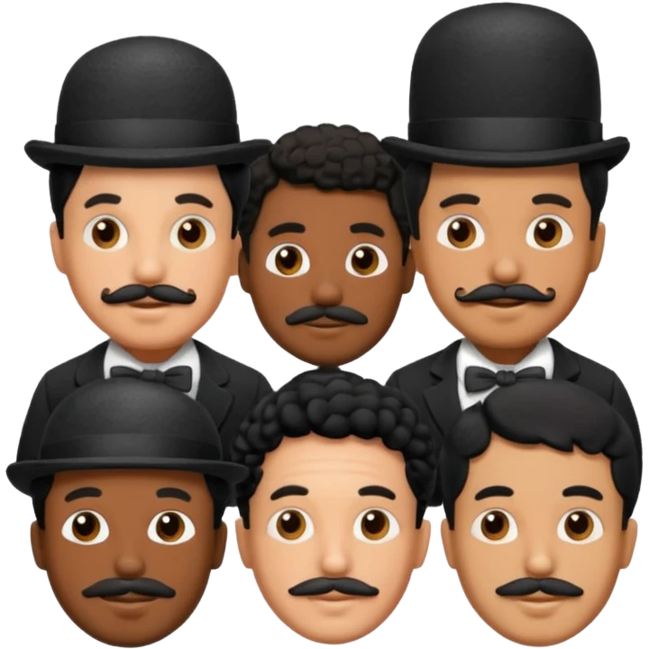 Black men wirh Charlie Chaplin mustache emoji