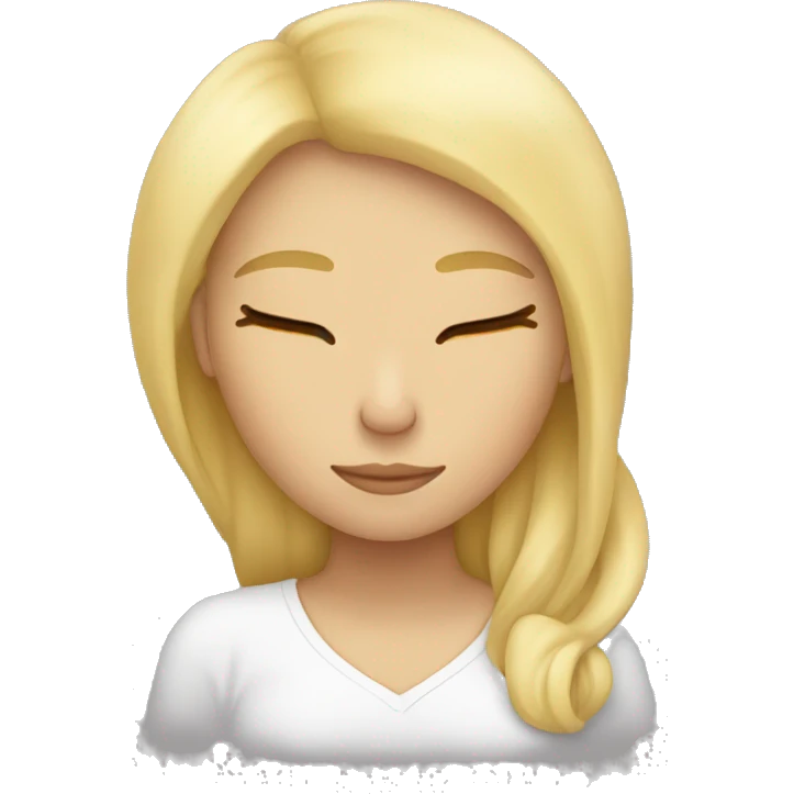 Blonde girl sleeping emoji