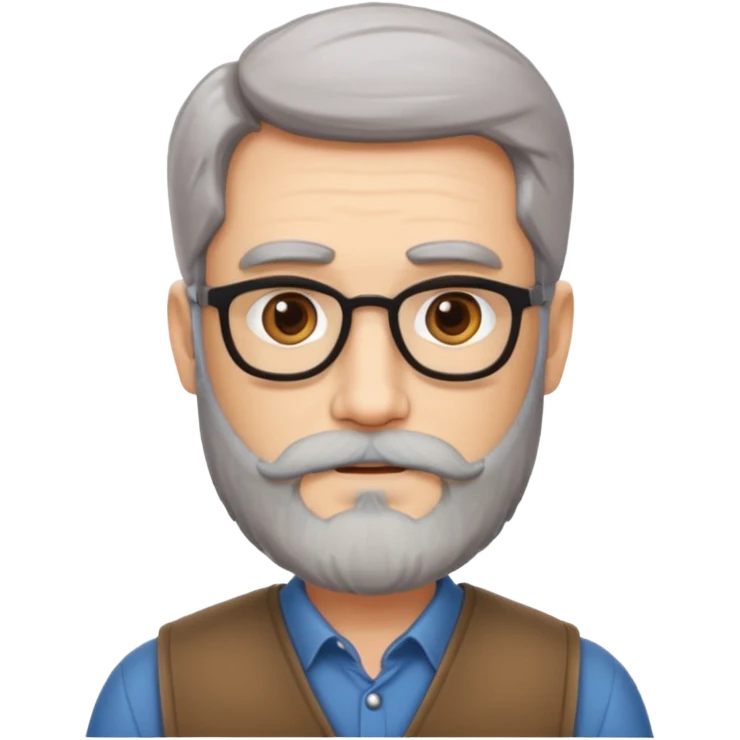 un escritor maduro con barba emoji