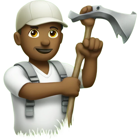 Guy working in grass emoji