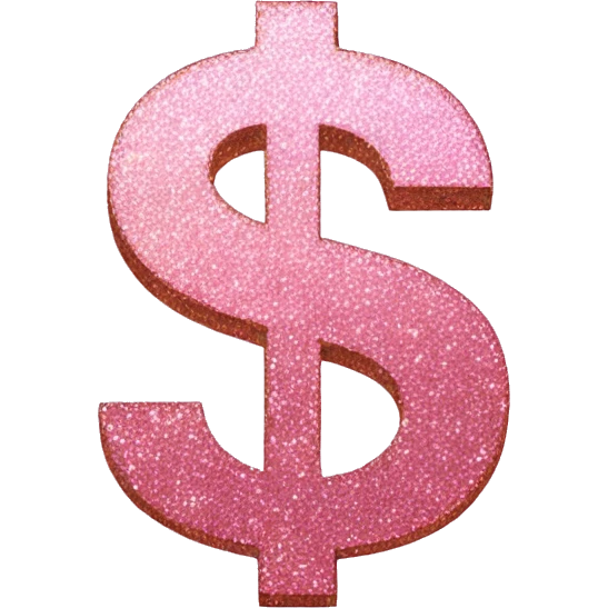 pink glittery dollar sign emoji