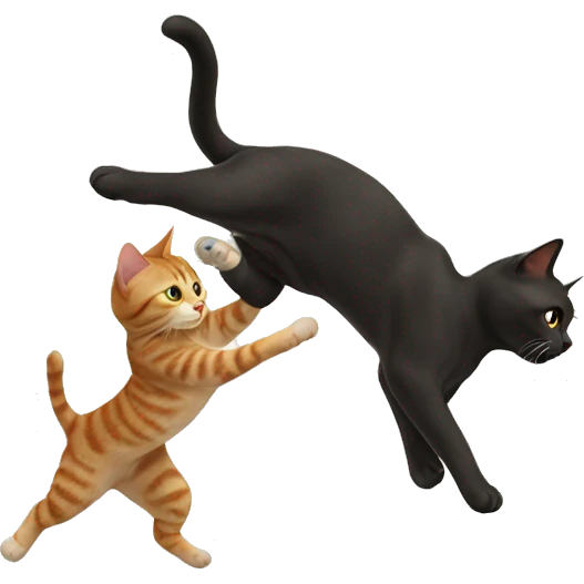 Cat kicking another cat emoji