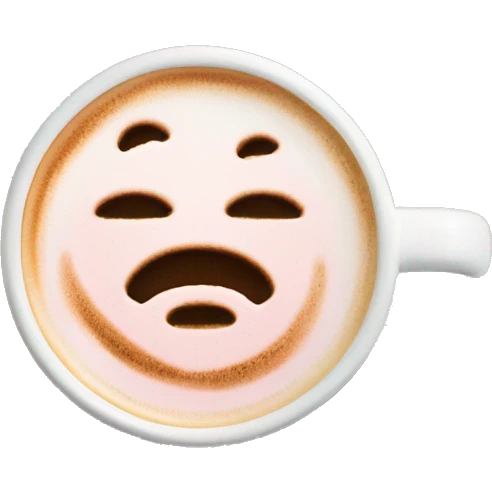  pale pink coffee mug heart shaped latte art cappuccino emoji