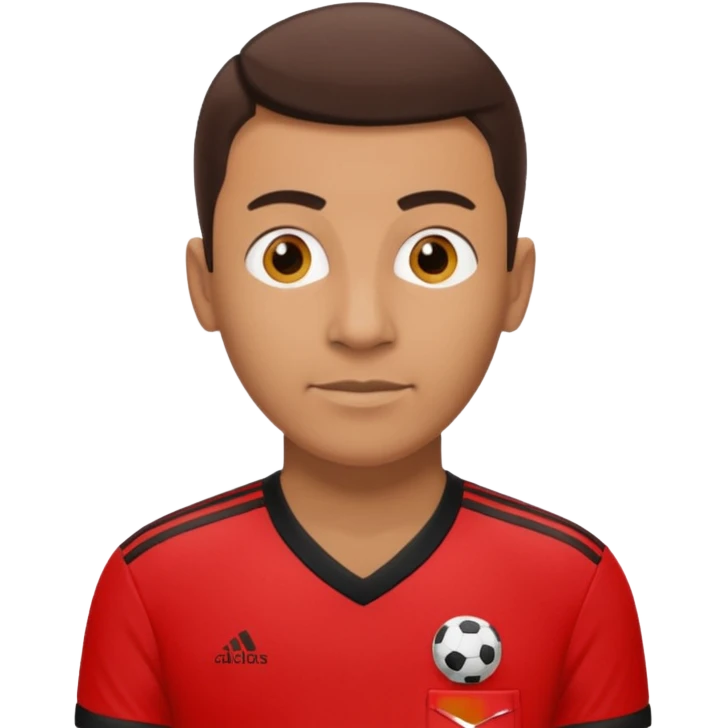 Do a simple soccer referee emoji with a red adidas shirt emoji