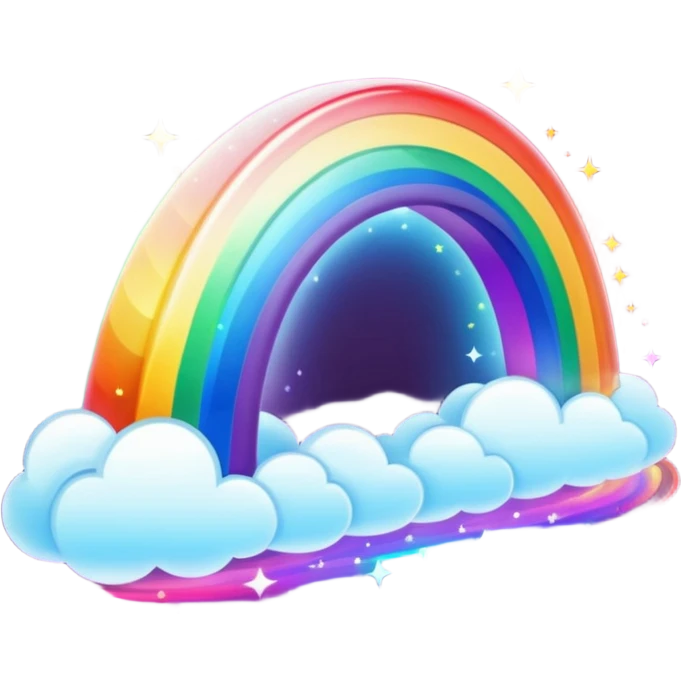 a beautiful romantic rainbow sparkling light trail magical emoji