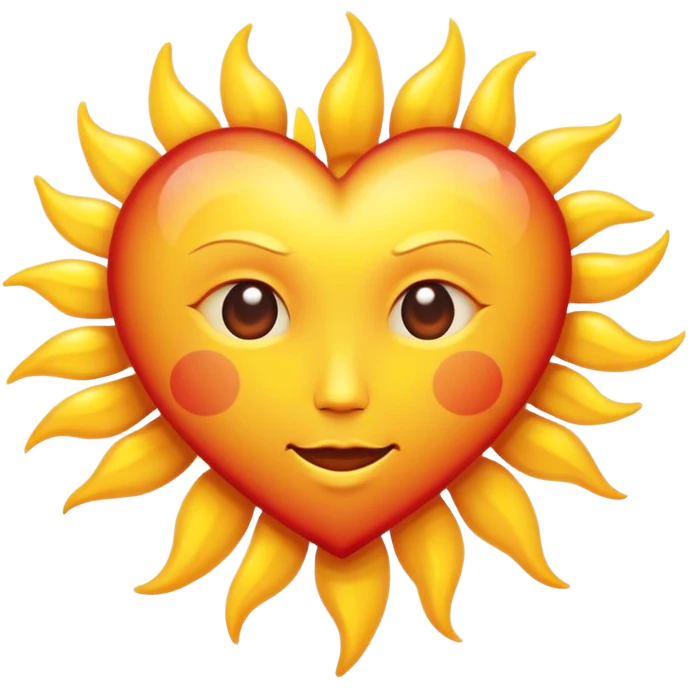 sun closeup (heart-shaped) emoji