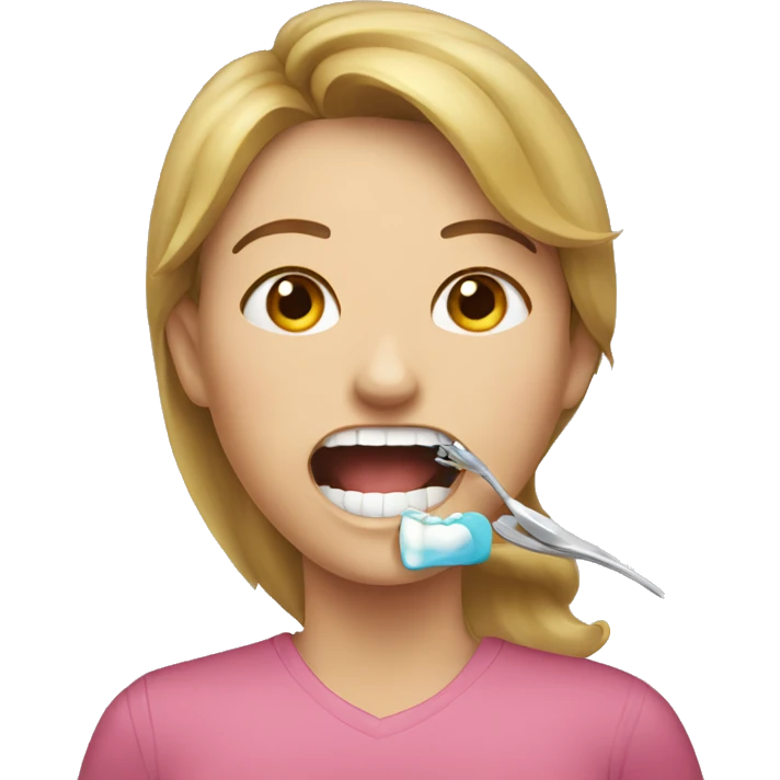 Lady getting her tooth pulled emoji