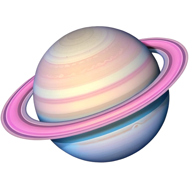 pretty saturn blue and pink emoji