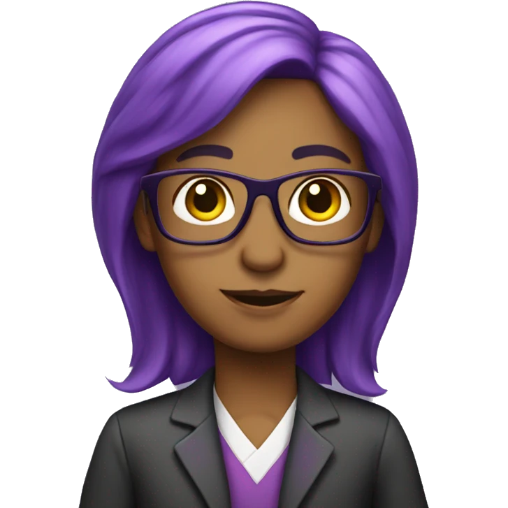 teacher with purple hair emoji