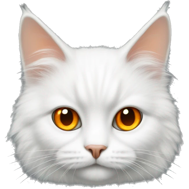 white fluffy cat with orange eyes emoji