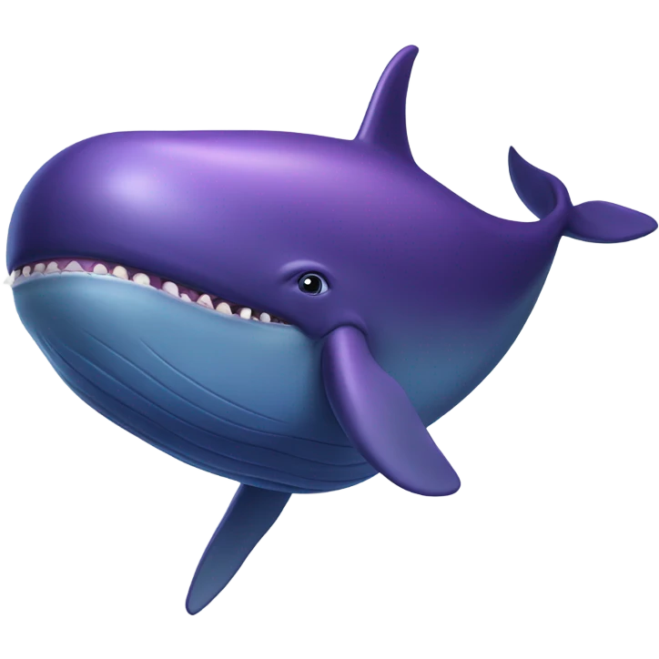 Blue whale purple, open mouth emoji