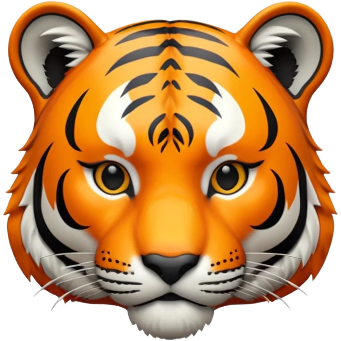Create a highly polished, 3D game UI–style illustration of a  TIGER HEAD emoji