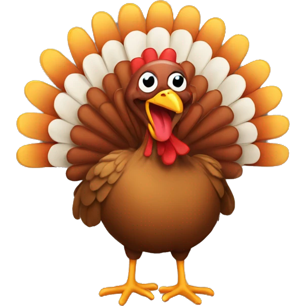A happy turkey emoji