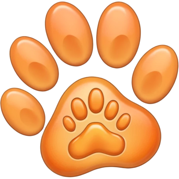 a very light pale pastel apricot pawprint emoji
