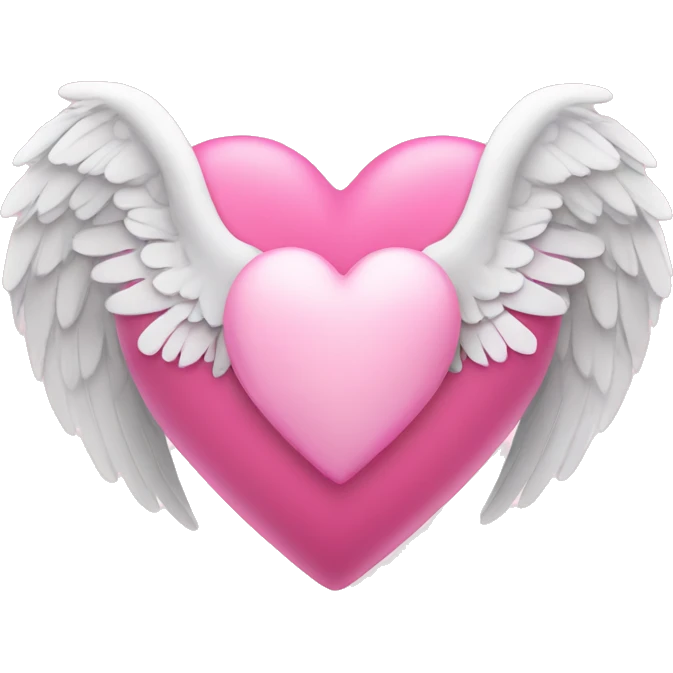 Pink heart with angel wings emoji