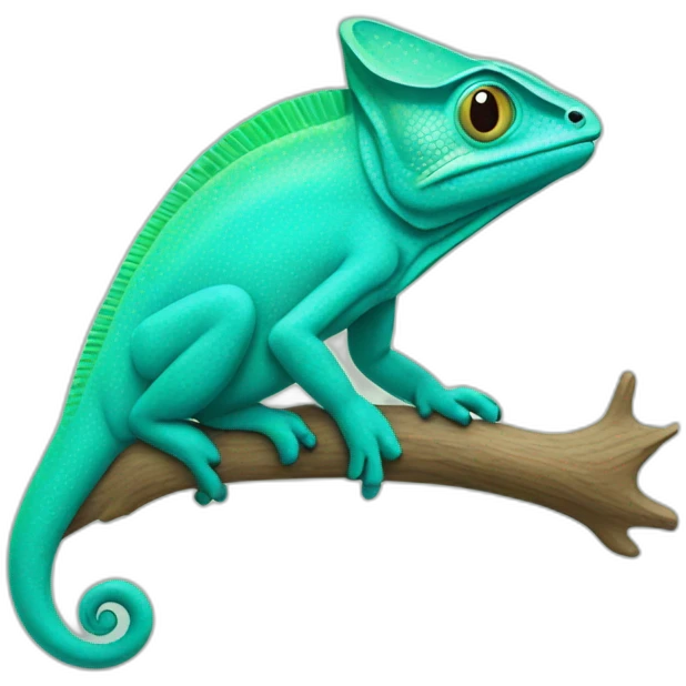a turquoise cameleon  emoji