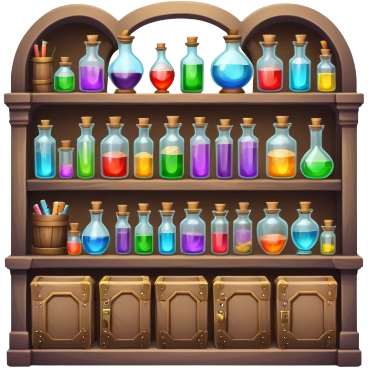 Magical fantasy shop with potions, spell books, and enchanted items emoji
