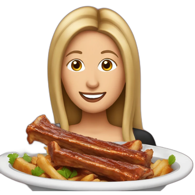 barbra streisand eating ribs emoji
