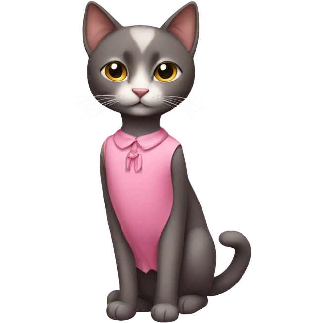 Cat wearing a pink dress emoji