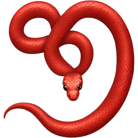 A red snake in the shape of a heart emoji