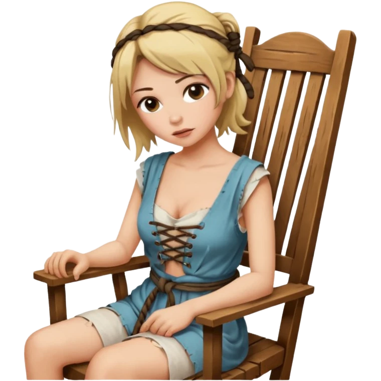 woman tied up in a chair emoji