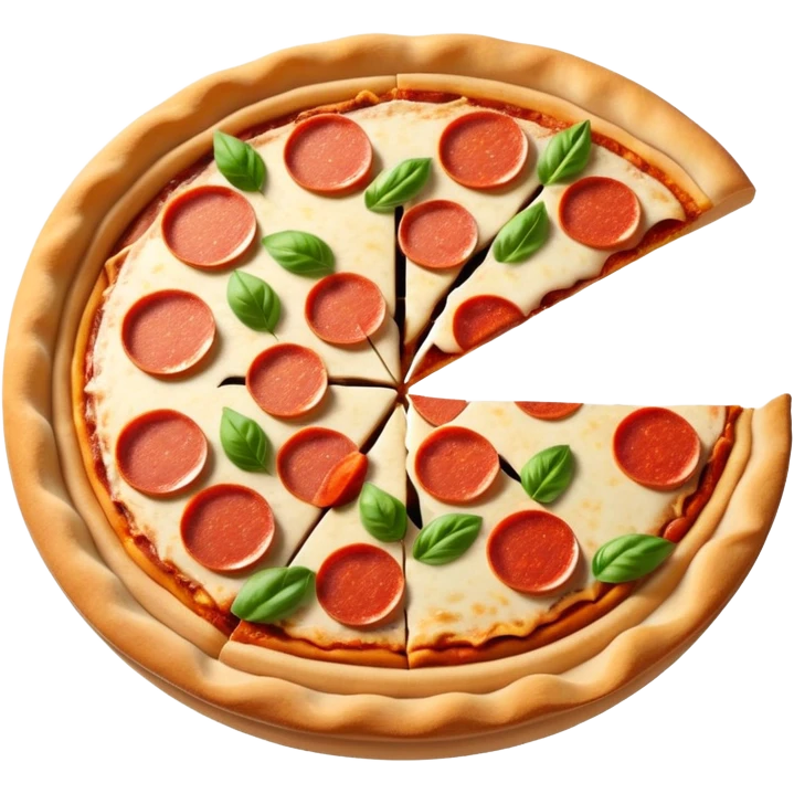 3d pie chart whith pizza as base emoji
