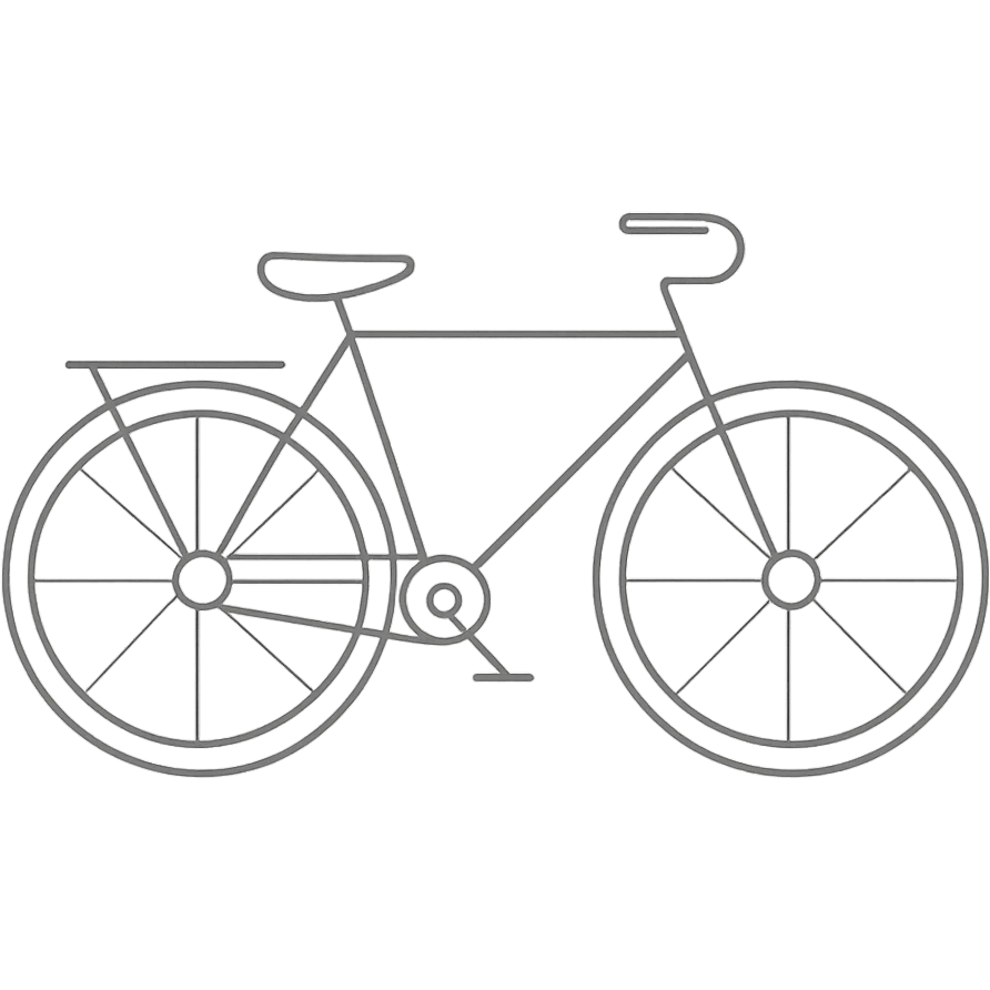 A simple bicycle with thin lines and minimal details, modern minimalist transportation illustration emoji