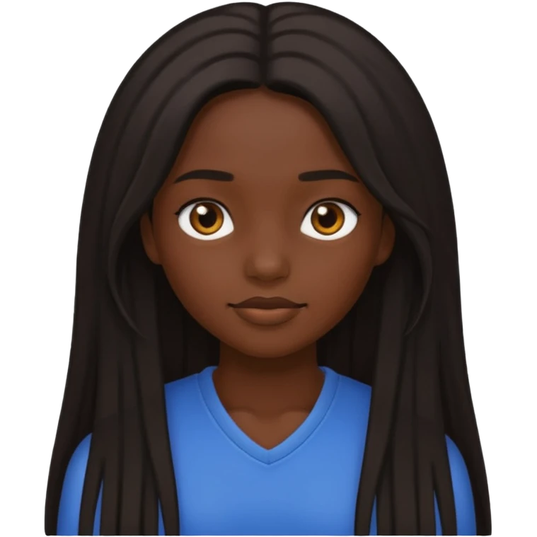 dark skin long hair girl emoji